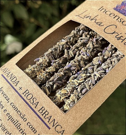 Incenso Linha Cristal - Lavanda com Rosa Branca