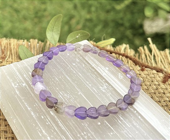 Pulseira Ametista - Coração