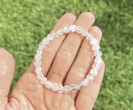 Pulseira Quartzo Cristal - Coração