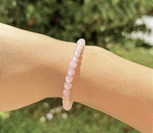 Pulseira Quartzo Rosa - 4mm