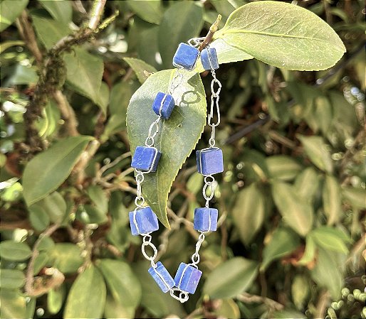 Pulseira Quartzo Azul - Dourada