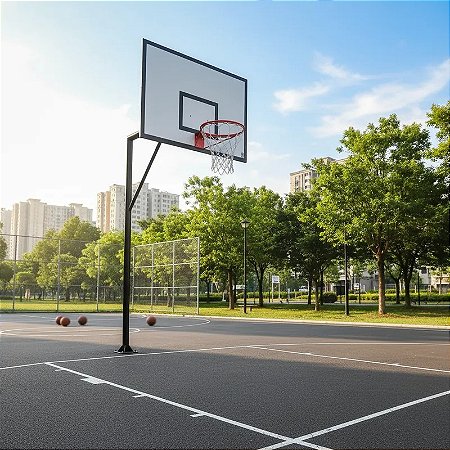 Estrutura pé direito com tabela de basquete 1,80 x 1,05 mt em MDF ultra