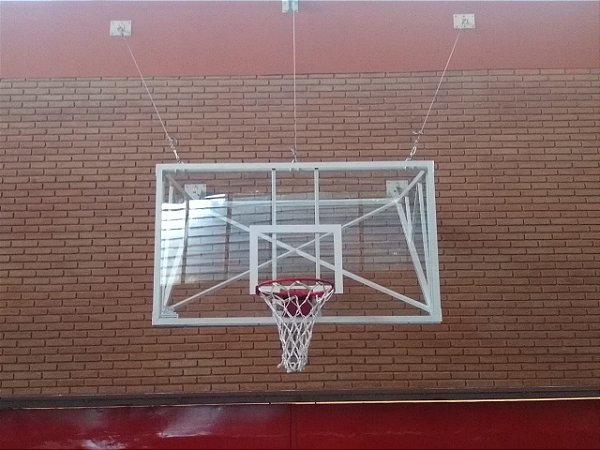 Tabela de basquete 1,80 X 1,05 mt em vidro temperado 10 mm