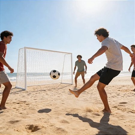 Trave de futebol de areia 5,00 x 2,20 x 1,00 3 polegadas