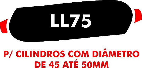 F - Camisa molhadora tipo MOLETOM LL75 para cilindros com diâmetro de 45 a 50 mm