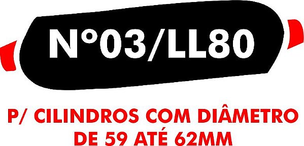 H - Camisa molhadora tipo MOLETOM N03/LL80 para cilindros com diâmetro de 59 a 62 mm