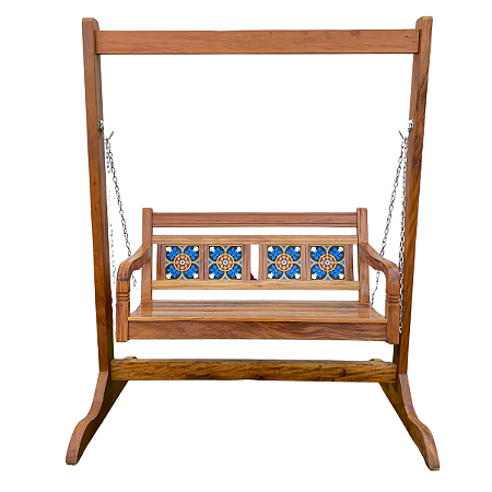 Banco Balanço Para Jardim com Ladrilho Madeira de Demolição Sudeste Rústico