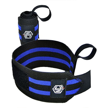 Munhequeira Elástica (Par)- Preto e Azul - UNICO