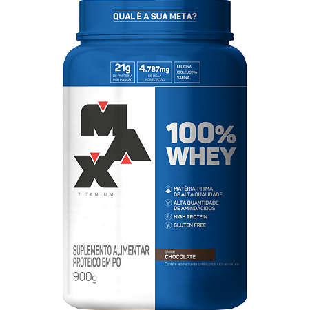 100% Whey Pote I Max Titanium - Sabor: Chocolate (900g)