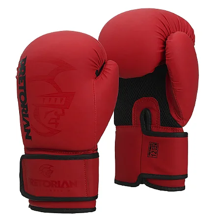 KIT DE BOXE/MUAY THAI PRETORIAN FIRST FX2 VERMELHO/PRETO 12oz