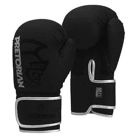 KIT DE BOXE/MUAY THAI PRETORIAN FIRST FX2 PRETO/PRATA 14oz