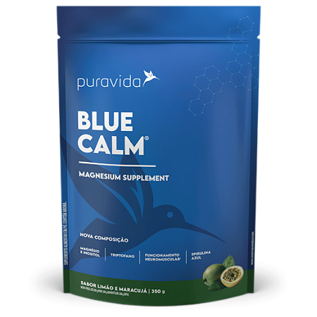 Blue Calm - Magnésio | Puravida - Sabor: Limão e Maracujá (350g)