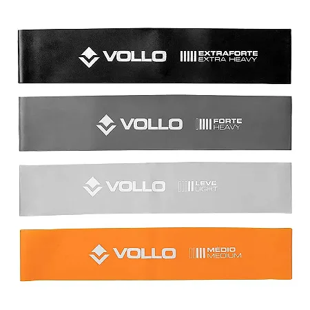Kit 4 Faixas Elásticas Mini Bands Vollo