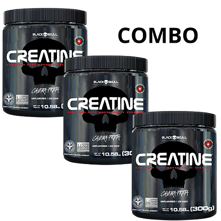 COMBO: 3 Creatinas Black Skull 100% Pura 300g