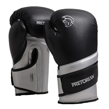 Luva De Boxe E Muay Thai Elite - Pretorian 14oz Preto/Prata