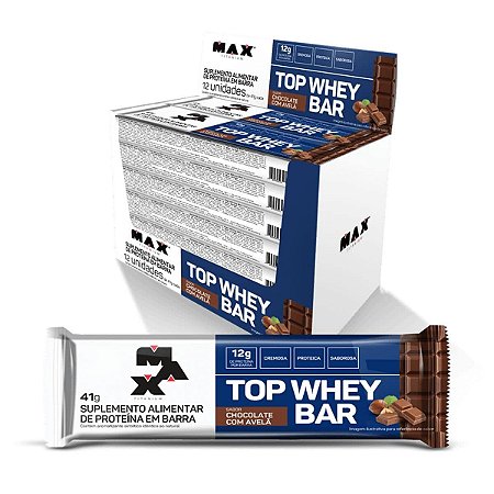 Top Whey Bar 41g - Max Titanium Chocolate e Avelã - UNIDADE