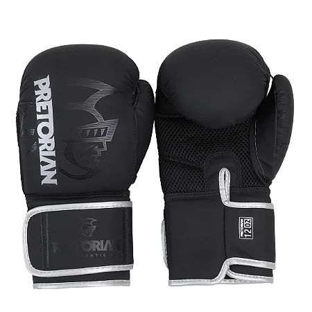 Luva De Boxe E Muay Thai First Fx2 - Pretorian 14oz Preto/Prata