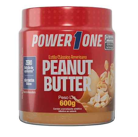 Pasta de Amendoim sabor Peanut Butter 600g CLÁSSICA AMERICANA Power1one