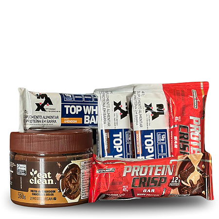 Combo Doce Sintonia: Pasta de amendoim Eat Clean + 5 Barrinhas de proteínas