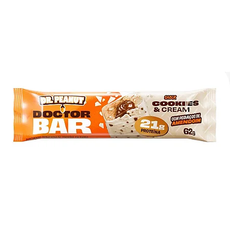 Barra de Proteína I Doctor Bar - Sabor Cookies & Cream (62g)