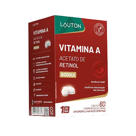 Vitamina A 8.000 UI | Lauton Nutrition (60 Comprimidos)