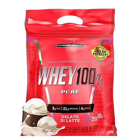Refil Whey 100% Pure I IntegralMedica - Sabor: Gelato di Latte (900g)