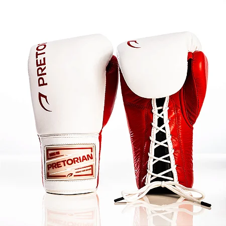 LUVA BOXE/MUAY THAI 14OZ TRANCADA VERMELHO/BRANCO PRETORIAN