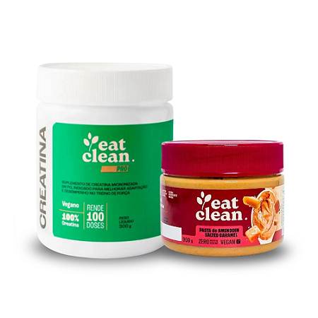 COMBO: Creatina Eat Clean 300g + Pasta de Amendoim Eat Clean 300g