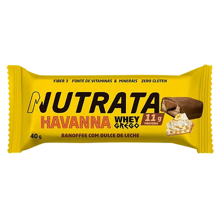 Barra Proteica Havanna Whey Grego | Nutrata - Sabor Banoffee (40g)
