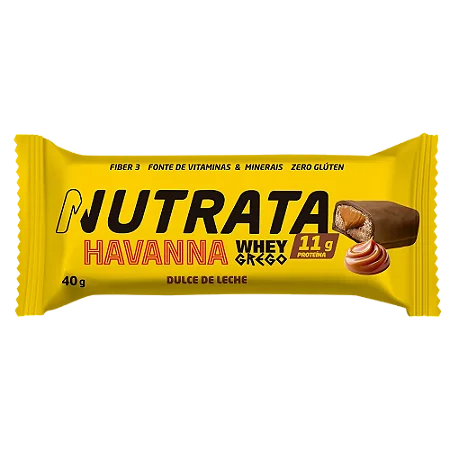 Barra Proteica Havanna Whey Grego | Nutrata - Sabor Doce de Leite (40g)
