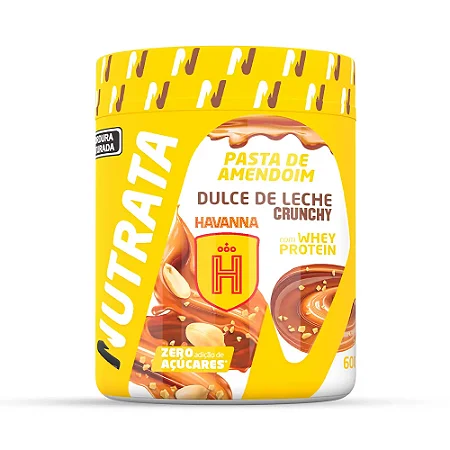 Pasta de Amendoim Proteica Havanna | Nutrata - Sabor Doce de Leite Crunchy (600g)