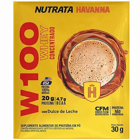 Sachê Whey Concentrado Havanna I Nutrata - Sabor Doce de Leite (30g)