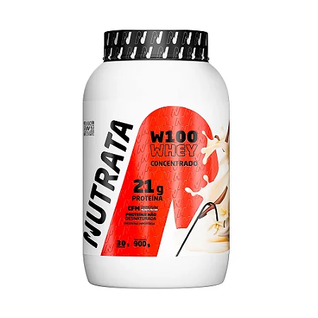 Whey Concentrado W100 I Nutrata - Sabor Creme de Baunilha (900g)