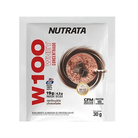 Sachê Whey Concentrado W100 I Nutrata - Sabor Chocolate (30g)