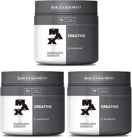 Kit 3 Creatinas 300g Max Titanium (3 potes)