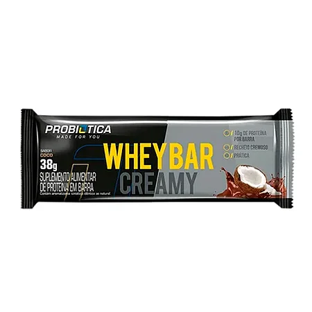 Whey Bar Creamy I Probiotica - Sabor: Coco (38g)