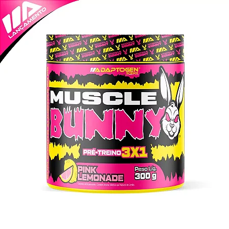Muscle Bunny Pré Treino 3×1 I Adaptogen - Sabor: Pink Lemonade (300g)