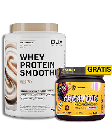 COMBO: Whey Protein Smoothie I Dux Nutrition (900g) + Creatina Leader 300g (GRÁTIS)