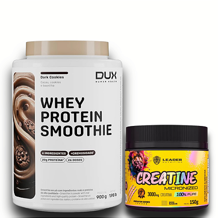 COMBO: Whey Protein Smoothie I Dux Nutrition (900g) + Creatina Leader 150g