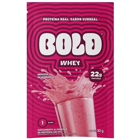 Whey Protein Sachê | Bold – Sabor: Mousse de Morango (30g)