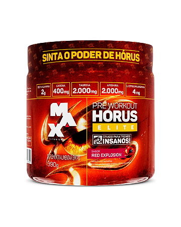 Horus Elite 390g Pré-Treino 400mg Cafeína Frutas Vermelhas - Max Titanium