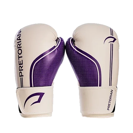 Kit Luva De Boxe E Muay Thai First Fx1 - Pretorian 12oz Branco/Lilas