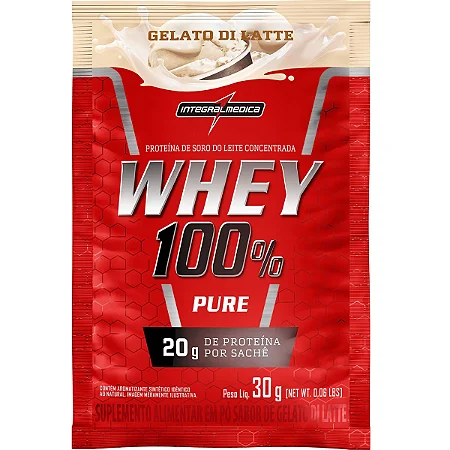Whey Protein 100% Pure em Sachê Gelato Di Latte IntegralMedica