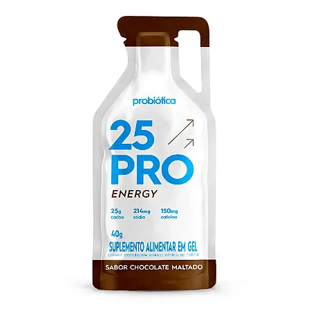 25 Pro Energy Chocolate Maltado - Gel Energético 25g Carbo - 40g Probiotica