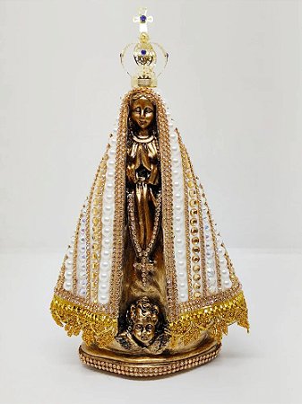 Nossa Senhora Aparecida pérola dourado