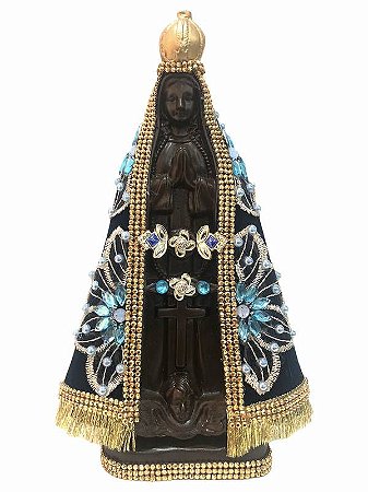 Nossa Senhora Aparecida manto pedras 30cm