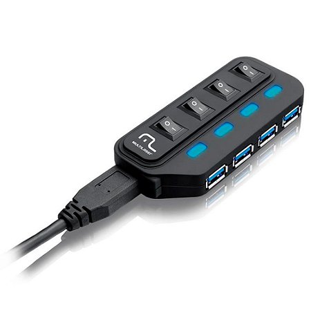 Hub Usb Multilaser 3.0 Super Speed 4 Portas - AC264