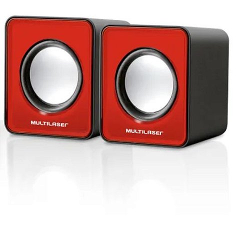 CAIXA DE SOM 2.0 MINI 3W RMS VERMELHO - REF SP197