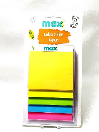 BLOCO ADESIVO CUBO NEON 5C REF - 744871