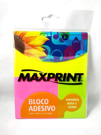 BLOCO ADESIVO SORTIDO NEON REF - 743440